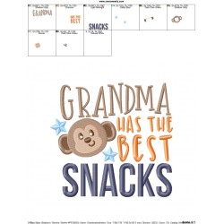Grandma Has The Best Snacks Embroidery Design Pattern-3