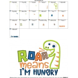 Roar Means I'm Hungry Applique Design Pattern-3