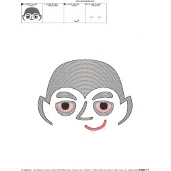 Halloween Face- Vampire-Sketch Embroidery Design Pattern-2