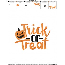 Trick Or Treat-2 Lettering Embroidery Design Pattern-2