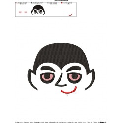 Halloween Face- Vampire-Filled Embroidery Design Pattern-2