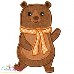 Fall Bear Boy-2 Applique Design Pattern-1
