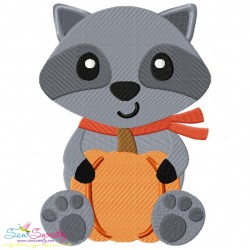 Fall Raccoon Boy Embroidery Design Pattern-1