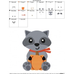 Fall Raccoon Boy Embroidery Design Pattern-2