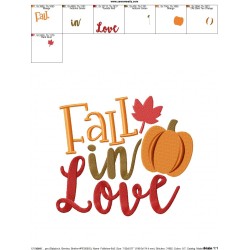 Fall In Love Lettering Embroidery Design Pattern-2