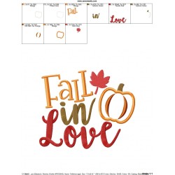 Fall In Love Lettering Applique Design Pattern-2