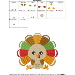 Sitting Turkey Boy Embroidery Design Pattern-2