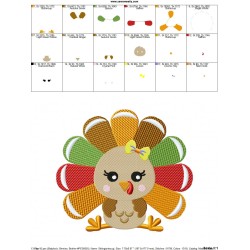 Sitting Turkey Girl Embroidery Design Pattern-2