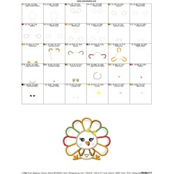 Sitting Turkey Girl Applique Design Pattern-2