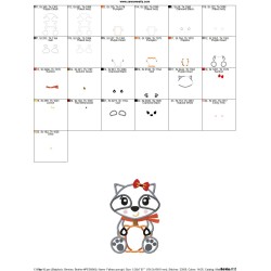 Fall Raccoon Girl Applique Design Pattern-2