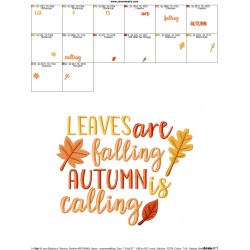 Leaves Are Falling Autumn Is Calling Lettering Embroidery Design Pattern-2