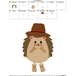 Hedgehog- Boy Embroidery Design Pattern-2