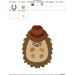 Hedgehog- Boy Sleeping Embroidery Design Pattern-2