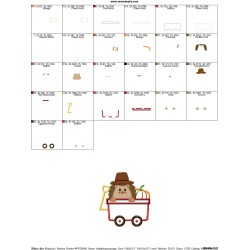 Hedgehog- Boy Wagon Applique Design Pattern-2
