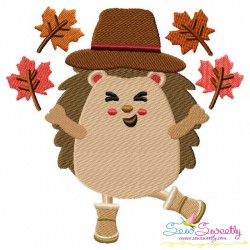 Fall Hedgehogs Boy Fill Embroidery Design Bundle-7