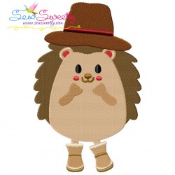 Fall Hedgehogs Boy Fill Embroidery Design Bundle-11