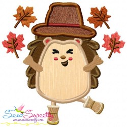 Fall Hedgehogs Boy Applique Design Bundle-7