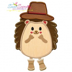 Fall Hedgehogs Boy Applique Design Bundle-11