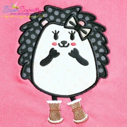 Hedgehog Girl Applique Design Pattern-2