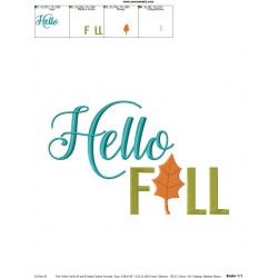 Hello Fall Lettering Embroidery Design Pattern-2
