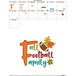 Fall Football Family Lettering Embroidery Design Pattern-2