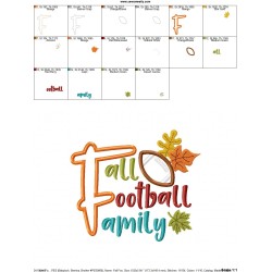 Fall Football Family Lettering Applique Design Pattern-2