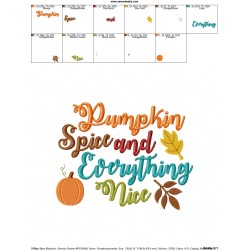 Pumpkin Spice and Everything Nice Lettering Embroidery Design Pattern-2