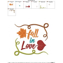 Fall in Love-2 Lettering Embroidery Design Pattern-2