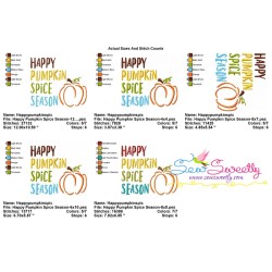 Happy Pumpkin Spice Season Lettering Embroidery Design Pattern-2