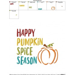 Happy Pumpkin Spice Season Lettering Embroidery Design Pattern-3
