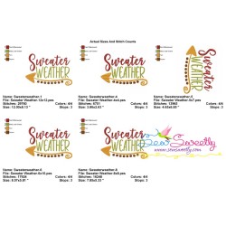 Sweater Weather Lettering Embroidery Design Pattern-2