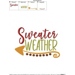 Sweater Weather Lettering Embroidery Design Pattern-3