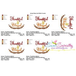 Thankful And Blessed Lettering Embroidery Design Pattern-2
