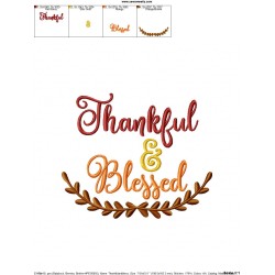 Thankful And Blessed Lettering Embroidery Design Pattern-3