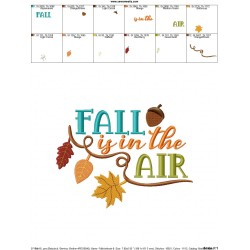 Fall is in The Air Lettering Embroidery Design Pattern-3
