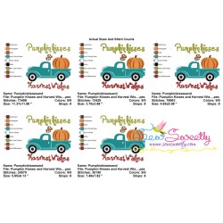 Pumpkin Kisses and Harvest Wishes Lettering Embroidery Design Pattern-2