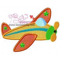 Retro Plane Applique Design Pattern-1