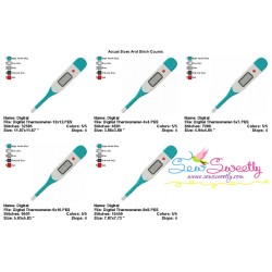 Digital Thermometer Embroidery Design Pattern-2