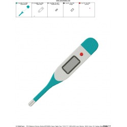Digital Thermometer Embroidery Design Pattern-3