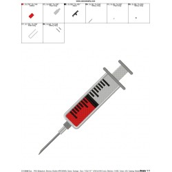 Syringe Embroidery Design Pattern-3