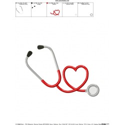 Stethoscope Embroidery Design Pattern-3