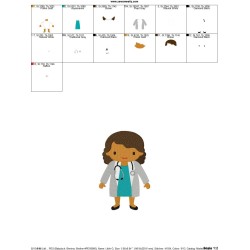 Little Girl Doctor Embroidery Design Pattern-3