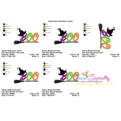 Boo Broom Lettering Embroidery Design Pattern-2