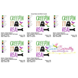 Creep'in It Real Lettering Embroidery Design Pattern-2