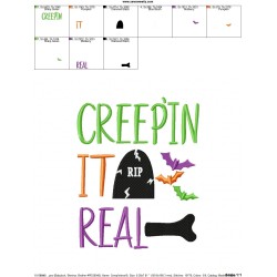 Creep'in It Real Lettering Embroidery Design Pattern-3