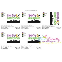 Happy Haunting Lettering Embroidery Design Pattern-2