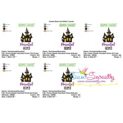 Home Sweet Haunted Home Lettering Embroidery Design Pattern-2