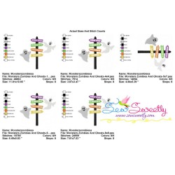 Monsters Zombies And Ghosts Lettering Embroidery Design Pattern-2