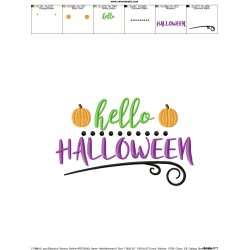 Hello Halloween Lettering Embroidery Design Pattern-3