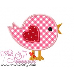 Cute Valentine Bird Applique Design Pattern-2